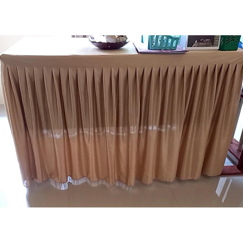 Cover Meja Prasmanan 150 x 60 x 75 cm Anti-Susut dengan Bahan Abutay/Filamin Berkualitas Tinggi 3
