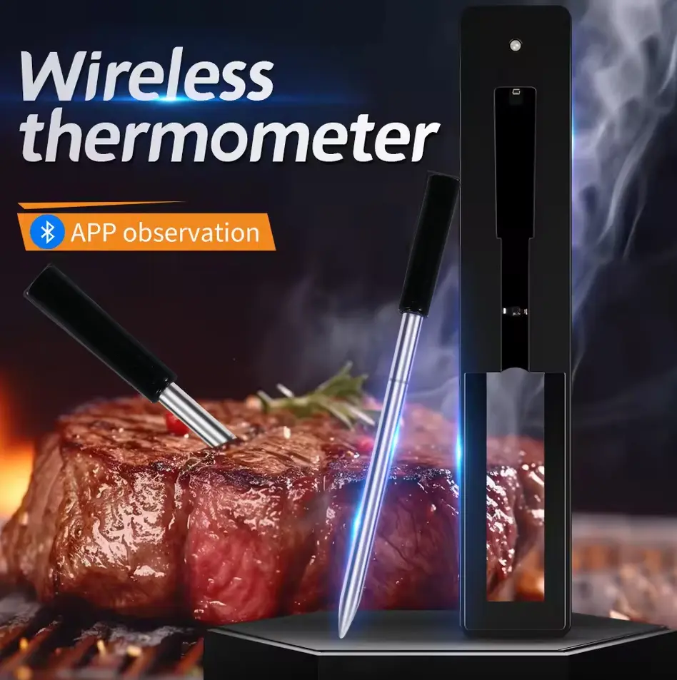 MasogiMall - Termometer Makanan Digital | 2 Probe Rechargeable | Pengukur Suhu Daging Susu