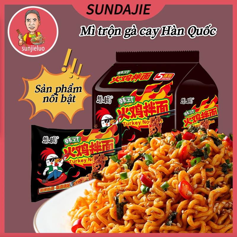Mì trộn Hàn Quốc 115g – Combo 5 gói mì gà cay siêu cay, phô mai, tôm hùm, trứng muối