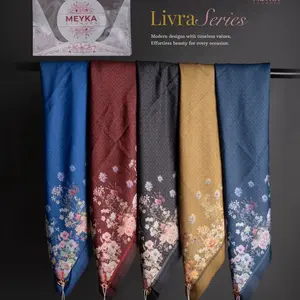( BAU WANGI ) ISI 3 MEYKA SCARVES Motif | jilbab motif | jilbab butik Segi Empat Muslim Digital Printing Square Batik Kerudung Voal