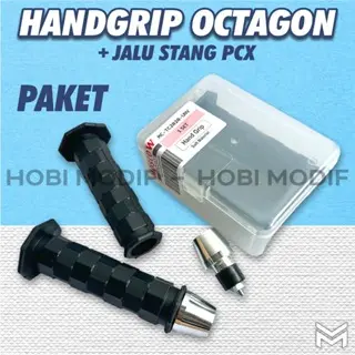 SET NEW KIRI KANAN HAN GRIP HANFAT OKTAGON KARET PREMIUM PLUS JALU STANG PCX CHROME BANDUL STANG PCX UNIVERSAL GOOD QUALITY MOSCOW HAND GRIP GAS MOTOR BEAT VARIO MIO SOUL CBR NMAX PCX LEXI GENIO BYSON CBR