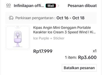 Product Review of (PRODUK ASLI INFINILAPAN) Kipas Angin Mini Genggam Portable Karakter Ice Cream 3 Speed Wind l Kipas Angin Lucu Portable USB l Mini Fan l INFINILAPAN kipas  mini kipas  minilucu from a**˙ 1