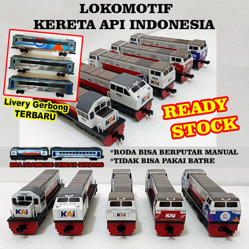 Kereta Api Indonesia - Lokomotif dan Gerbong (Handmade) 1