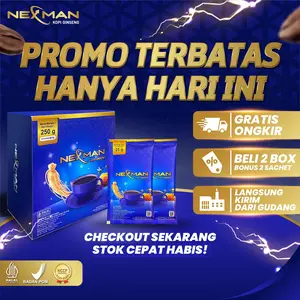 Nexman Kopi Ginseng Pria Sehat Terjaga 3 Sachet Dengan Energi Formulasi 13 Herbal Premium & Dukungan Performa Malam Hari BPOM Halal MUI PROMO TERBATAS HANYA HARI INI