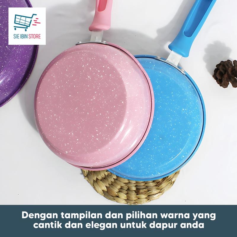 Panci Teflon Frypan Marble Enamel / Teflon Frypan Marble Berwarna / Teflon Frypan Enamel Anti Lengket penggorengan anti lengket Kitchenware teflon  serbaguna 4