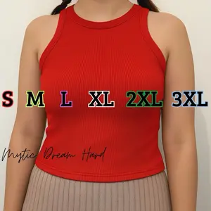 Mytic 04 - Singlet Wanita - Tanktop Korean Style - Tanktop Baju Atasan Wanita - Tanktop Bahan Rip Premium - Ribbed Knit Racer Tank - Tanktop Wanita Long  Stretch Top hanoll