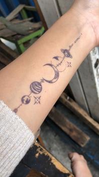 Product Review of tato temporer premium tatto kecil semi permanen tattoo fruit ink aesthetic planet Temporary from R**s 0