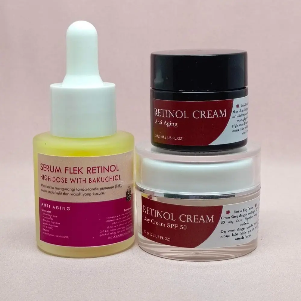PAKET RETINOL DAY & NIGHT PINK Penghilang Flek Khusus Flek Tebal Membandel Anti Penuaan
