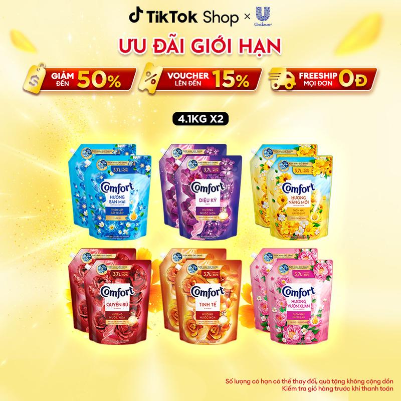 Combo 2 túi Nước Xả Vải Comfort Thơm Mát Gấp 10 Lần / Hương Nước Hoa 100 Giờ Lưu Hương Túi 3.7L [1]