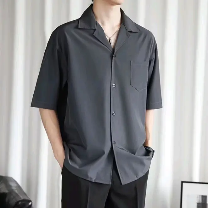 Kemeja Vintage Premium Bahan Adem Korean Style Gaya Pantai Casual Distro