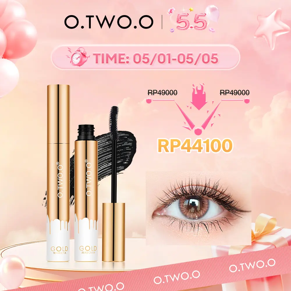 【LIVE】O.TWO.O Mascara Waterproof Long Lasting Volumizing Lengthen Eye Lash Makeup  maskara black eyelash Hitam