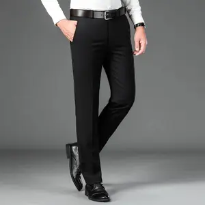 Celana Kantor Formal Hitam Pria Keren Slim Fit Abu Hitam Wool Premium Terlaris Ukuran 28 - 38