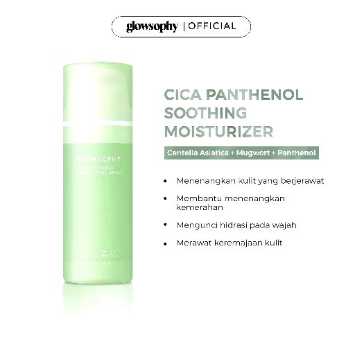 Glowsophy CICA Panthenol Soothing Moisturizer Gel 100ml | Pelembab Wajah Ringan Kulit Berjerawat & Sensitif