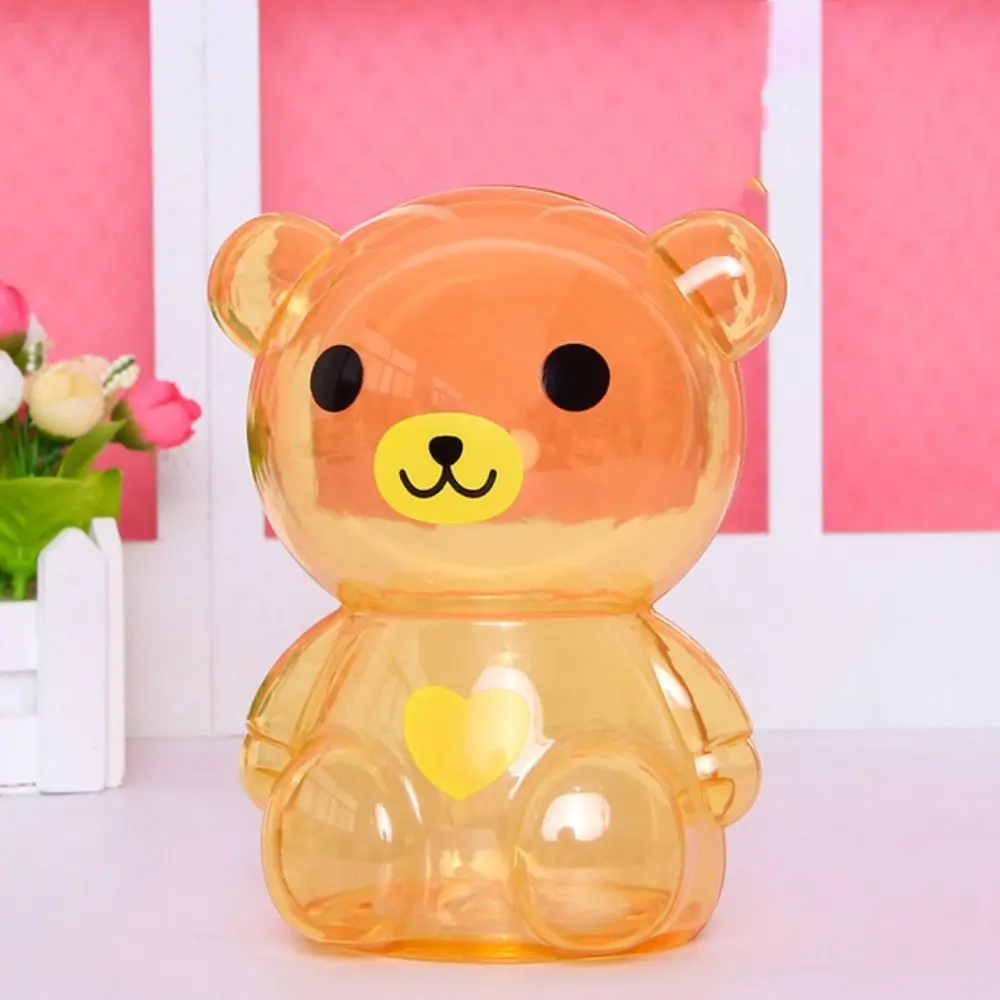 Light-weight Smiling Face Cartoon Bear Kindergarten Home Decor Fun Childhood Kids Toys Cartoon Saving Box Bear Piggy Bank Birthday Gifts