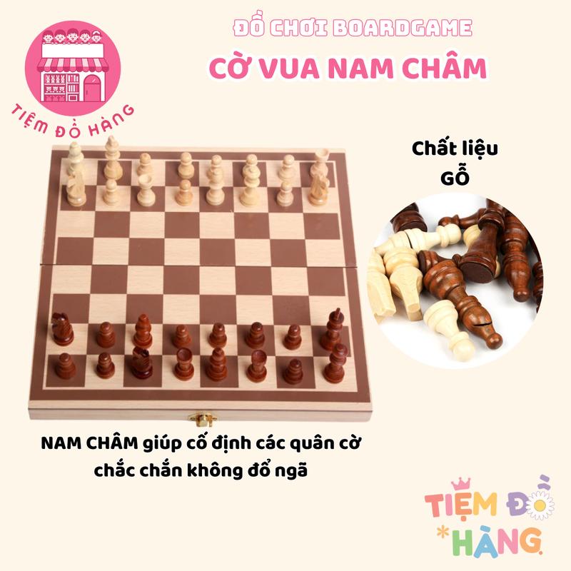 Bàn Cờ Vua Bằng Gỗ Có Nam Châm Sang Trọng Đồ Chơi Thông Minh Cho Bé