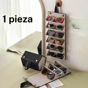 Organizador portátil para gafas de sol, 1 unidad, estuche de viaje con 2/3/4/5/6 compartimentos, caja de almacenamiento que ahorra espacio, soporte colgante para el hogar y viajes