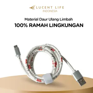 CHARGING CABLE USB-A to USB-C 1M - Silicone Cable - Kabel USB-A ke USB-C 1M - Kabel Silikon dengan Desain Hati Merah untuk Pengisian dan Transfer Data