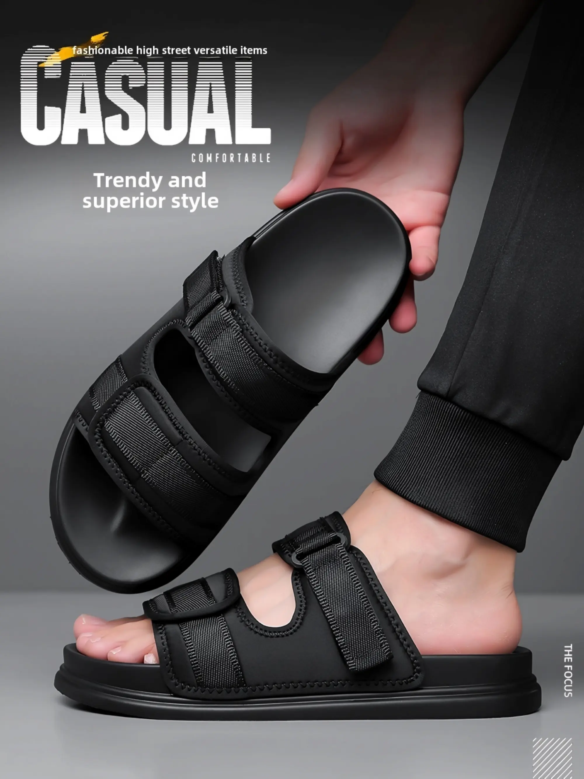 Sandal Selop Pria Kekinian Bahan Eva Phylon Premium Anti Selip Sendal Jepit Sandal Karet Black CT003