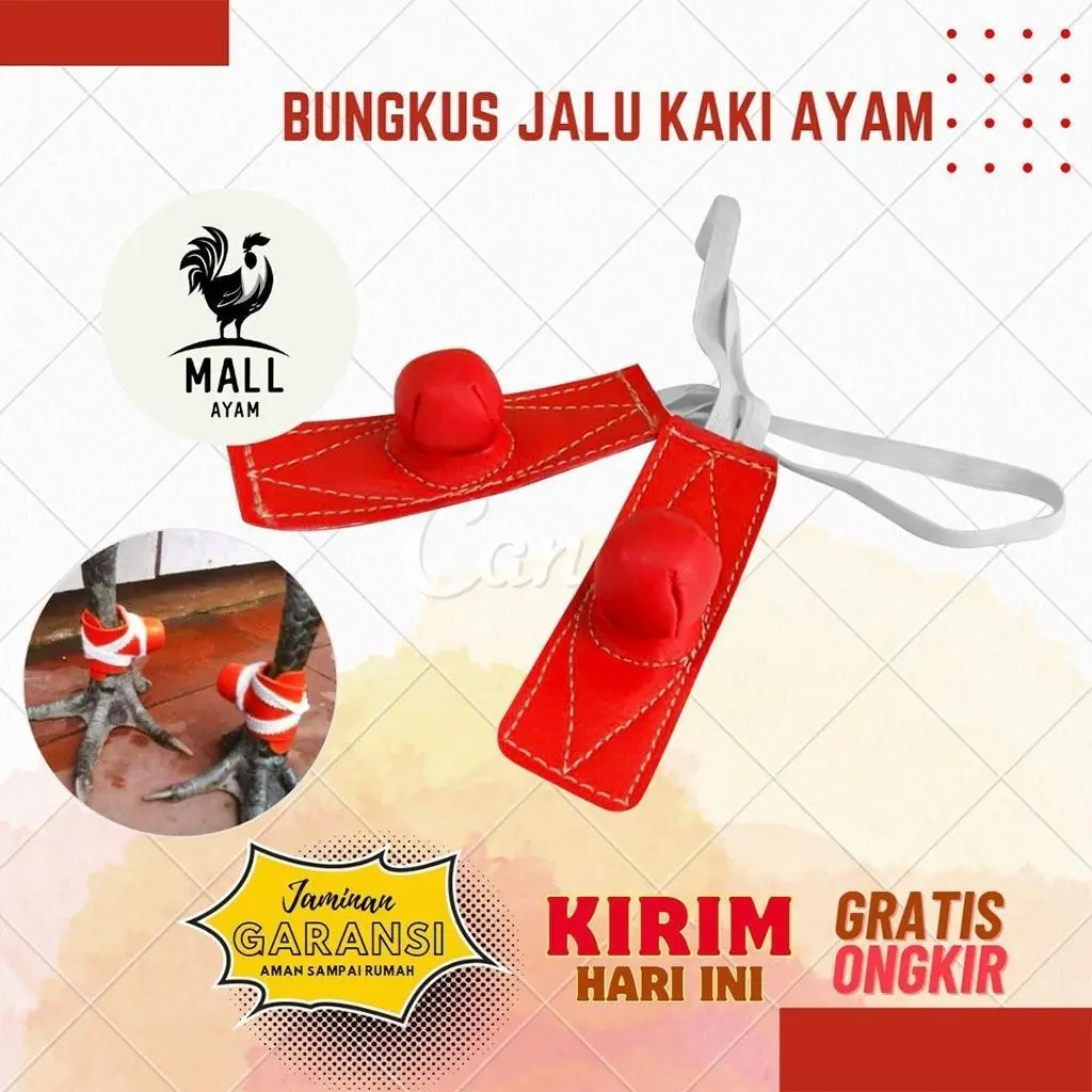 AYAM MALL Pembungkus Jalu Kaki Ayam Sempati Pelindung Bungkus Jalu Ayam Laga Aduan Petarung Jantan Bangkok Kontes Full Kulit