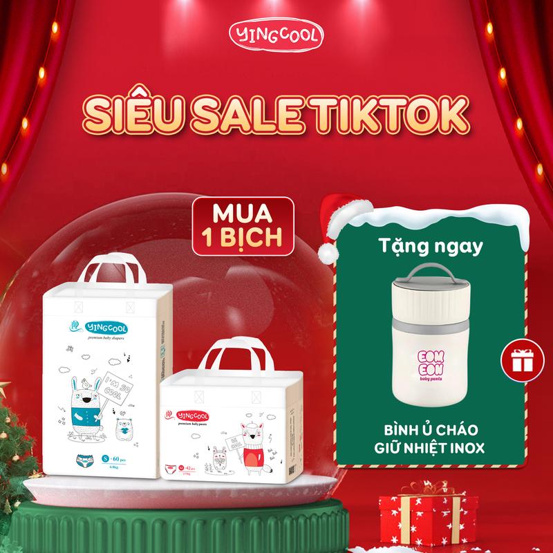    Tặng Bình Ủ Cháo Giữ Nhiệt Inox - 1 Bịch   Bỉm YINGCOOL Size NB64 SD60 MD56 MQ50 L48 XL44 XXL42 XXXL40 