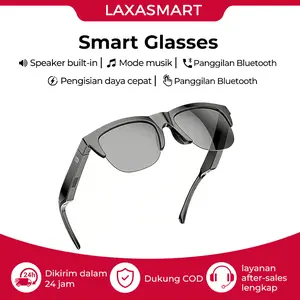 Smart Glass Bluetooth 5.4 | Kompatibel iPhone/Android | IPX4 Waterproof + Audio HD HiFi+Hands-Free Call + UV400 Protection+ Mic  +  Tangan Remote+bluetooth music+ Talkie
