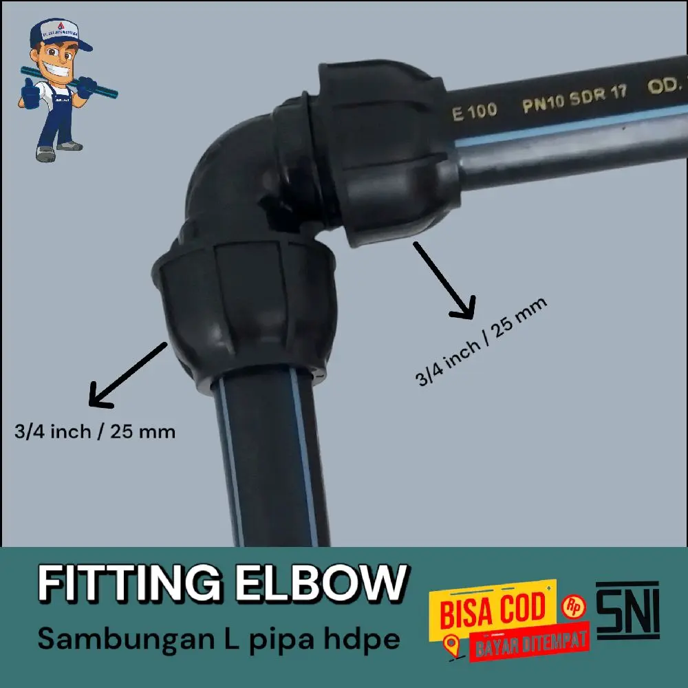 EQUAL ELBOW 3/4 Inch sambungan T hdpe 25mm