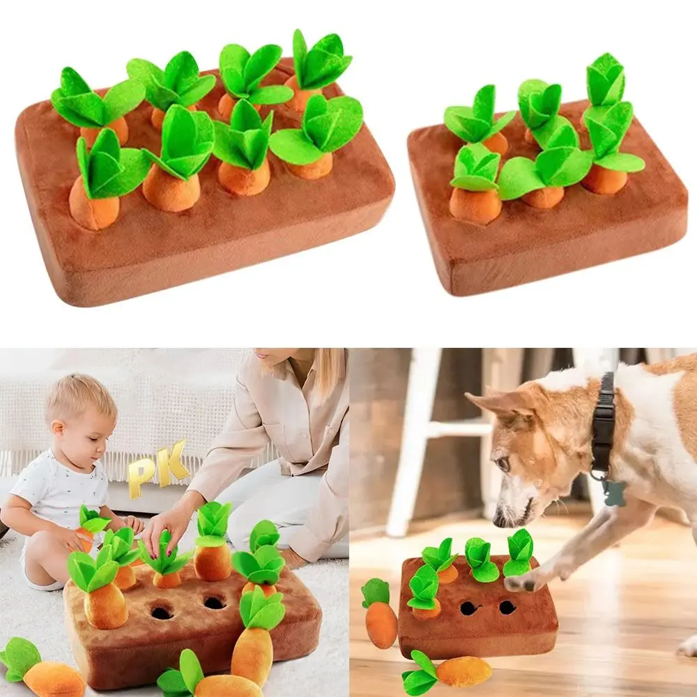 Funny Parent-child Interaction Toys Snuffle Mat Garden Child Educational Toys Plush Carrot Toys Pull Up Carrots Pet Dog Chew Toy