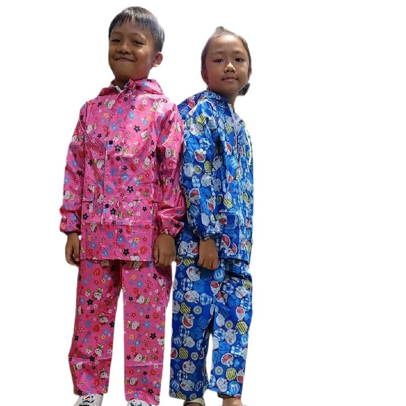 Áo mưa bộ trẻ em có in họa tiết chống thấm nước cao cấp cho bé từ 2-12 tuổi có 10 màu giao ngẫu nhiên màu cho BÉ TRAI ,và màu cho Bé gái