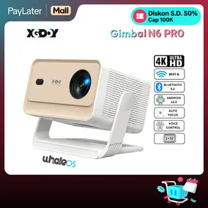 XGODY Gimbal N6 Pro Smart Proyektor LCD - Android 13 - FHD 1080P -Auto keystone- WhaleOs System - Voice Control - 700 ANSI