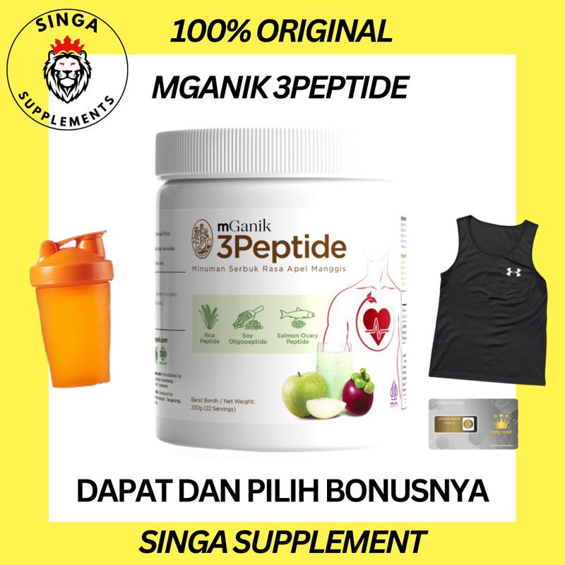 Mganik 3 Peptide Suplemen Kesehatan Jantung Rasa Apel Manggis 22 Servings Mganic Minuman Serbuk 0
