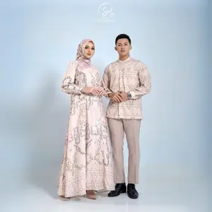 DYN Clothingline Zahira Dress & Husein Koko | Midnight Couple Set Series | Dress Lebaran Couple | Sarimbit Lebaran | Couple Set Lebaran | Fashion Muslim Setelan Keluarga