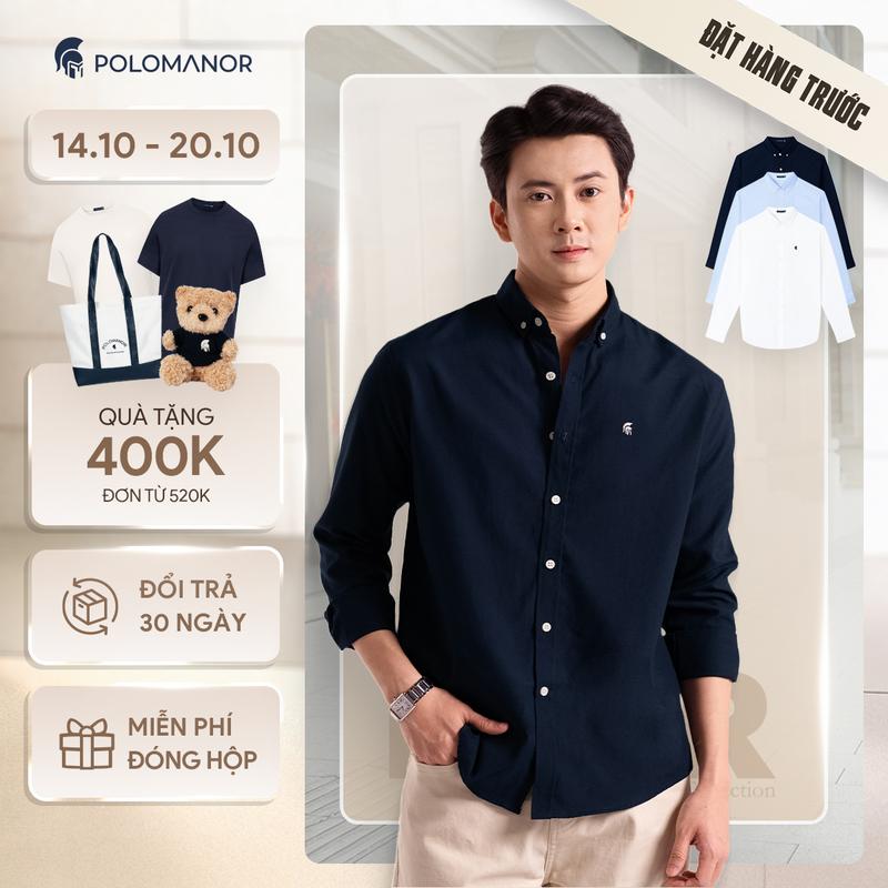 [NEW T9] Áo sơ mi nam tay dài OXFORD PREMIUM, BST SMART CASUAL, Cao Cấp, Thanh Lịch - POLOMANOR