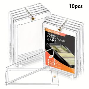 Paquete de 10 portatarjetas magnéticas premium de acrílico resistente a los rayos UV de 35 puntos, estuches transparentes duraderos para tarjetas de béisbol y cierre magnético superior para coleccionistas y jugadores