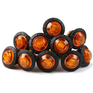 Luz lateral LED redonda de 12V con montaje empotrado, a prueba de agua, luces traseras para remolques, autos, camiones, ATVs y barcos