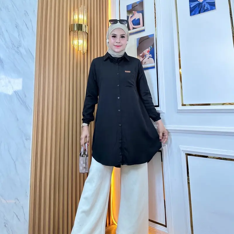 RALYN - TUNIK RAYON TWILL ATASAN POLOS STANDART DAN JUMBO LD 120 #2.08 Formal Kain raya 4