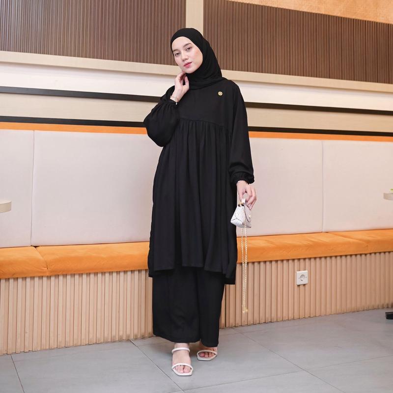 PROUDYHIJAB - Noora Setcel Setelan Celana Wanita Atasan Bawahan Busui Friendly 7