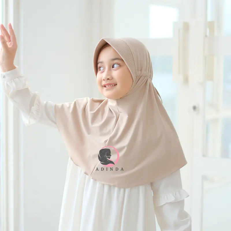 Bergo Serut Anak (SD) | Jilbab Instan Serut Spandex Jersey I Bergo Serut Jokowi I Bergo Serut Adiba 4