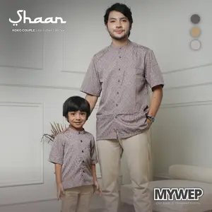 MYWEP Shaan Koko Couple Ayah dan Anak Lengan Pendek Edisi Baju Muslim Dewasa Lebaran 2026 Nyaman, Elegan & Eksklusif