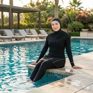 Denis Collection Baju Renang Muslimah Dewasa Oneset Full Body Divingstyle Sporty Bahan Elastis Spandek Poli Cocok untuk Berenang Diving Snorkeling