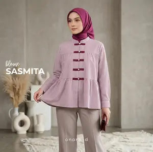 Blouse Cheongsam Sasmita Salur Kancing Ciangi Atasan Wanita Bahan Katun