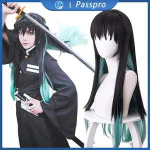Wig Rambut Palsu Tokitou Muichirou Halloween Party Cosplay Wig Demon Slayer