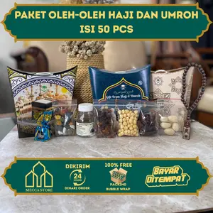 Paket 50pcs Oleh-oleh Haji dan Umroh Dus Tali Lengkap isi Air Zamzam dan Tasbih