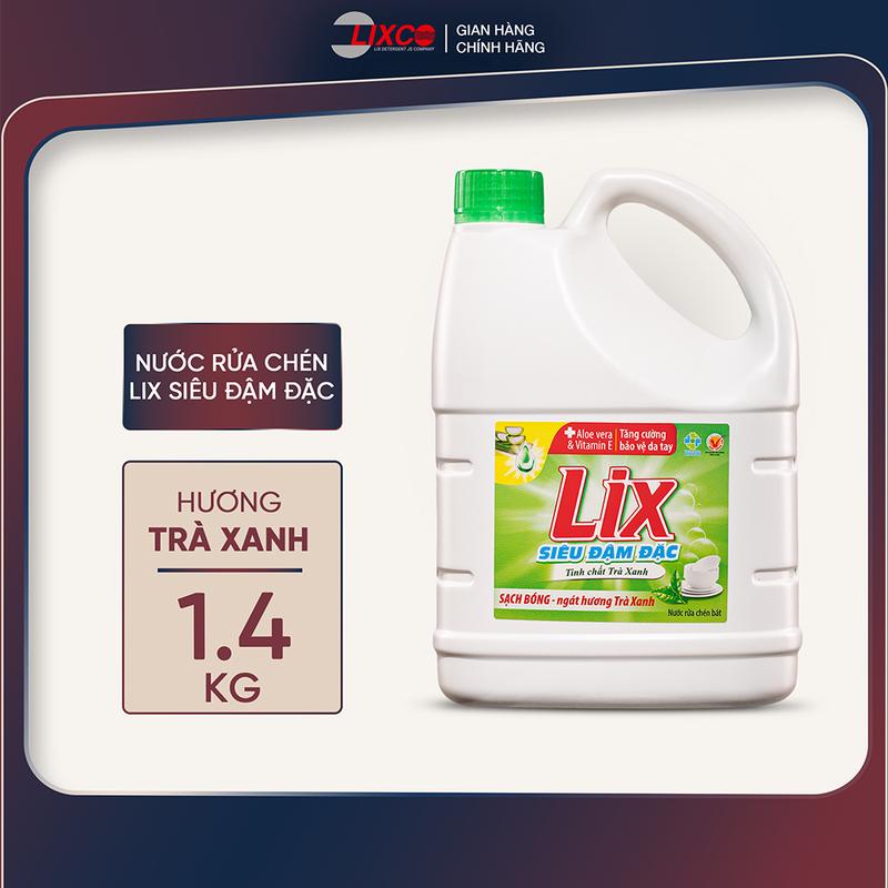  Nước Rửa Chén Lix 1.4kg Hương Trà Xanh làm sạch chén đĩa N8120 