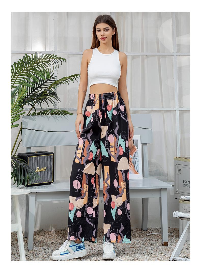 Product Introduction of fat Women pants casual high waist wide leg comfortable plus size loose pants counter quality brand Fit Trouser Womenswear Bottom Soft Belt Day Elastic Lingerie 35