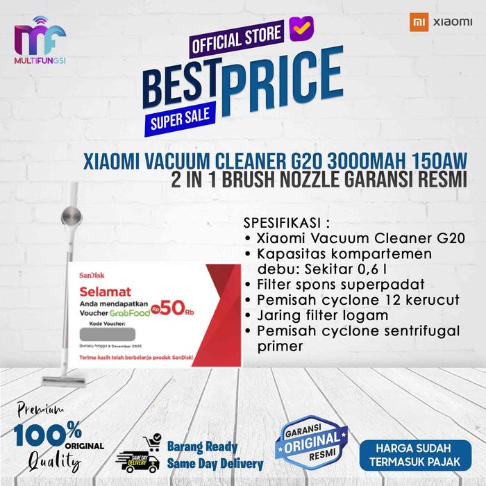 Gambar Xiaomi Vacuum Cleaner G20 3000mAh 150AW 2 in 1 Brush Nozzle Garansi Resmi dari Multifungsi ID Kota Administrasi Jakarta Pusat Tokopedia