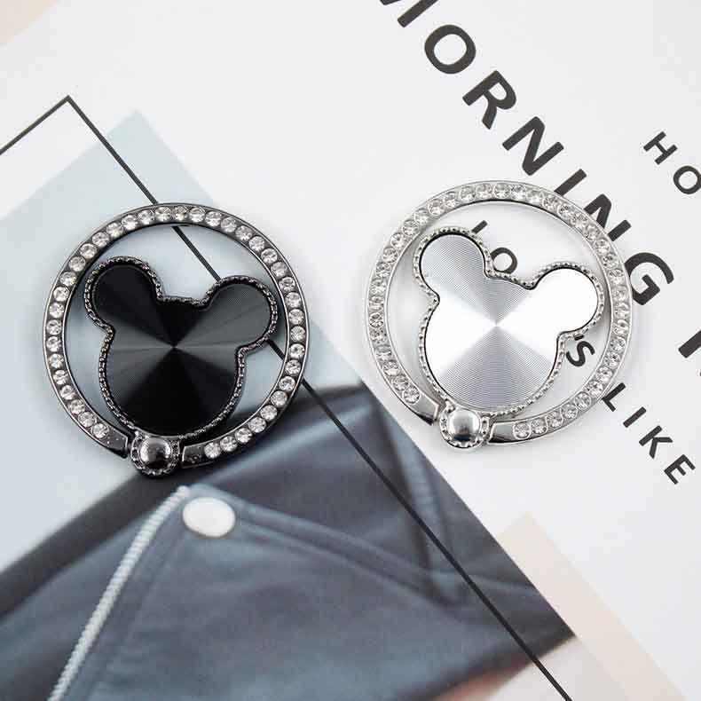 Product Introduction of 1pc Cute Mouse Diamond Cell Phone Ring Holder, Metal Kickstand Grip, Rotation Finger Grip For Phones, Phone Ring Holder Phone Stand Accessories Alloy Smartphone Mobile Portable Mount 19