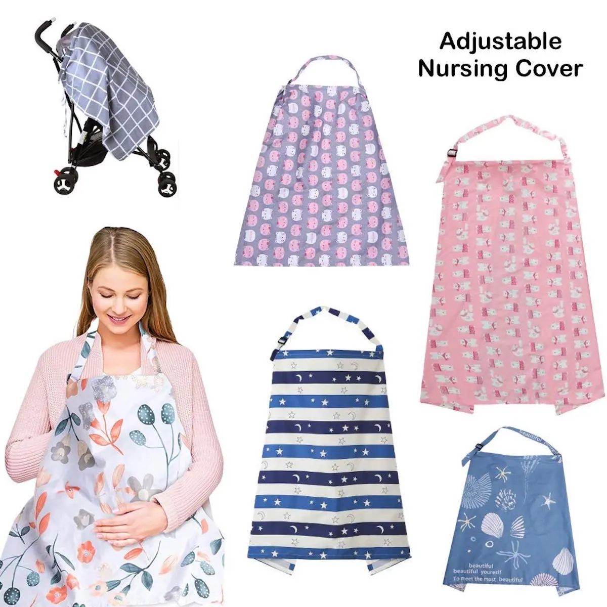 Adjustable Breastfeeding Nursing Cover Maternity Shawl Apron