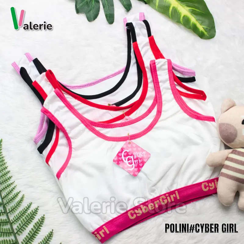 VAL - (6 PCS) MINISET ANAK PEREMPUAN POLINI REMAJA BAHAN KAOS MODEL SPORT BRA TANPA BUSA 4