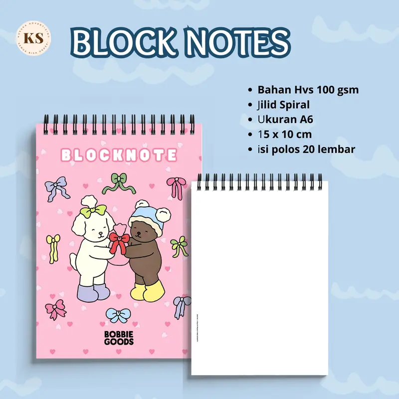 Blocknote Spiral Mini Memo Nota Polos A6 15 x 10 cm HVS Teba - Shop ...