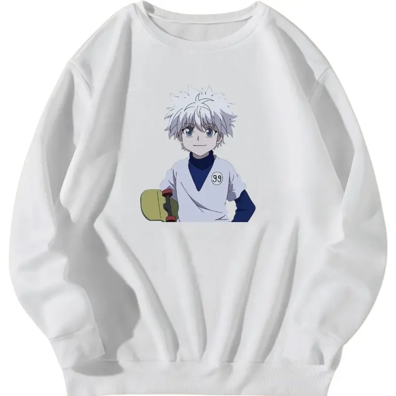 Sweater Basic kilua sketbor Crewneck Fleece Anak Usia 5-15 Tahun untuk Cewe dan Cowok - Fashion 0